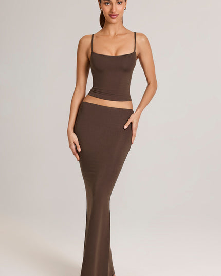 Chocolate Brown Modal Scoop-Neck Tank Top