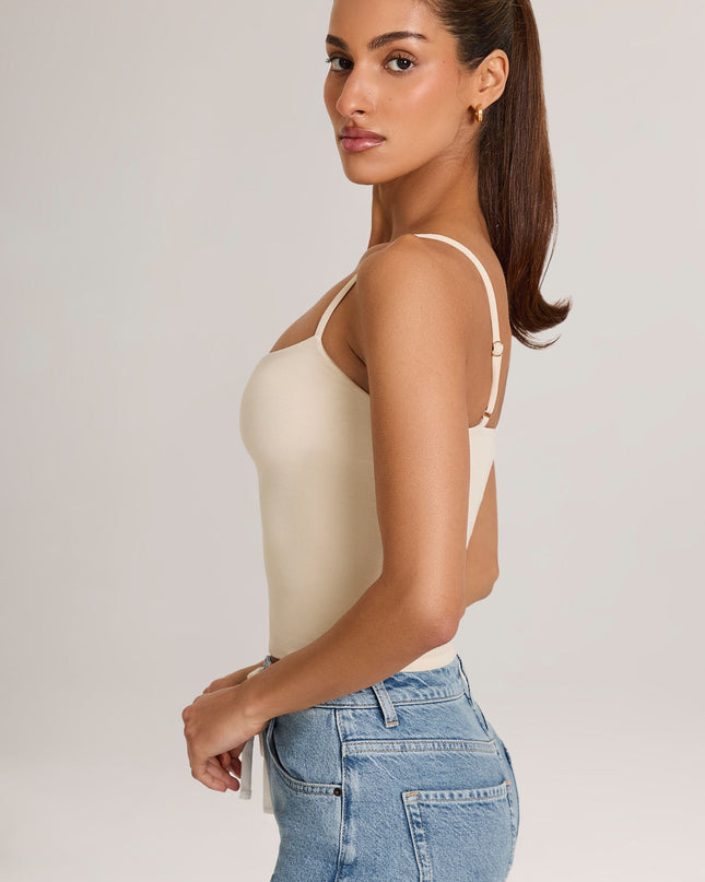 Ivory Modal Scoop-Neck Tank Top