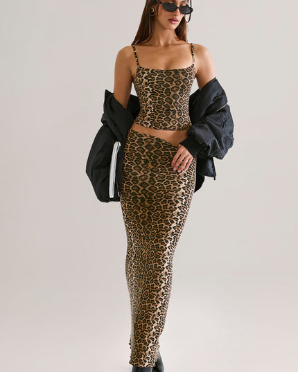 Leopard Print Modal Scoop-Neck Tank Top