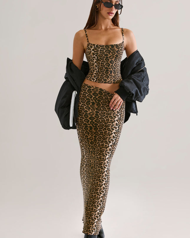 Leopard Print Modal Scoop-Neck Tank Top