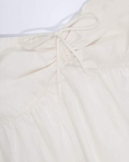 White Tie-Front Strapless Cotton-Poplin Crop Top