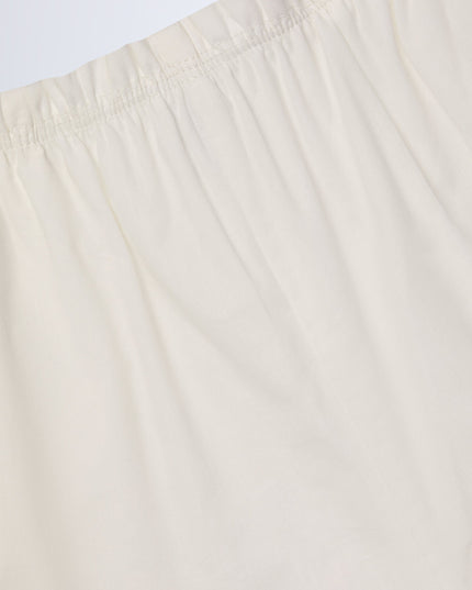 White Wide-Leg Cotton-Poplin Trousers