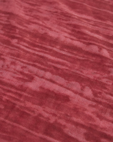 Red Print Ruffled Mid-Rise Flared Trousers