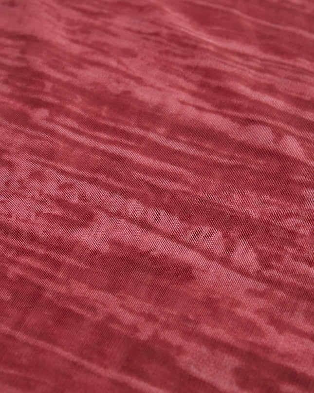 Red Print Ruffled Mid-Rise Flared Trousers