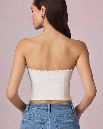 White Modal Broderie Anglaise Camisole Top
