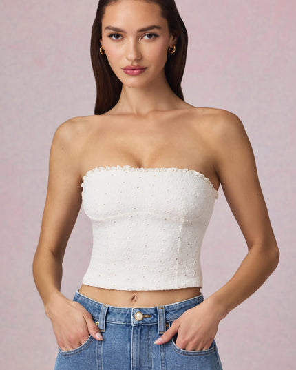 White Modal Broderie Anglaise Camisole Top
