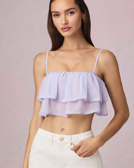 Lilac Ruffled Cropped Camisole Top