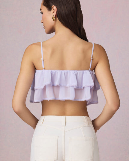 Lilac Ruffled Cropped Camisole Top