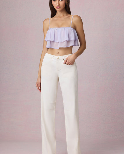 Lilac Ruffled Cropped Camisole Top
