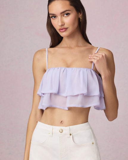 Lilac Ruffled Cropped Camisole Top