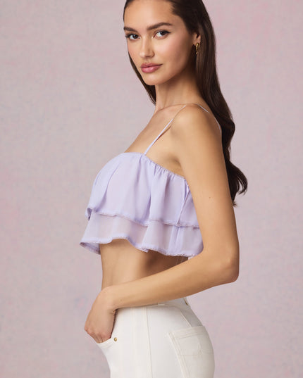 Lilac Ruffled Cropped Camisole Top