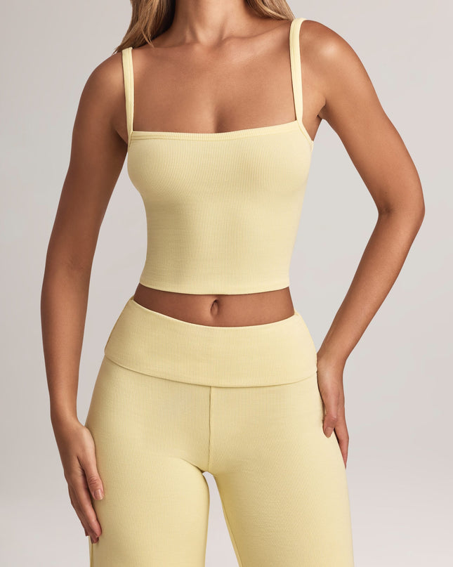 Lemon Sherbet Modal Square-Neck Camisole Top