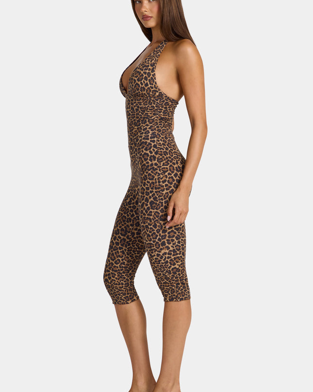 Leopard Modal Capri Jumpsuit