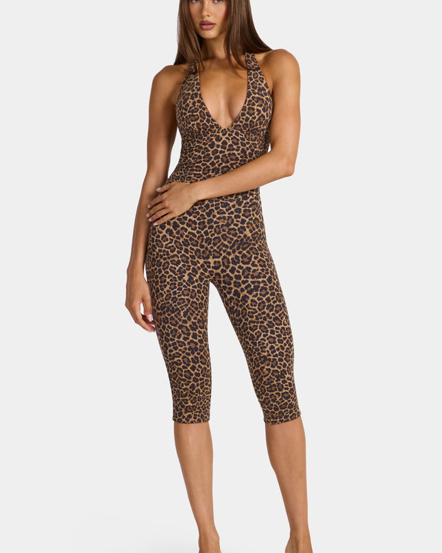Leopard Modal Capri Jumpsuit