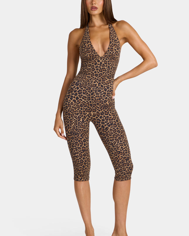 Leopard Modal Capri Jumpsuit