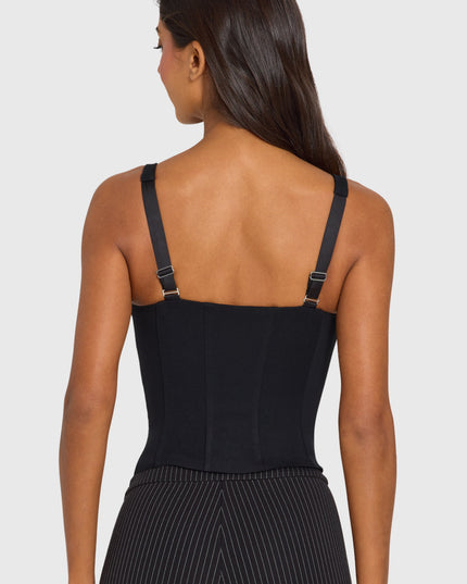 Black Ponte Corset Top