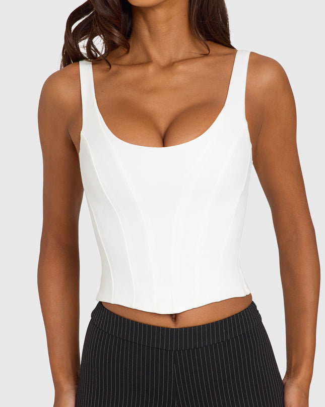 Snow Ponte Corset Top