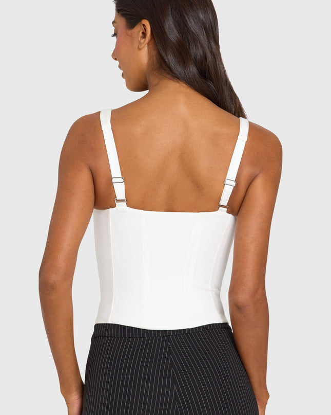 Snow Ponte Corset Top