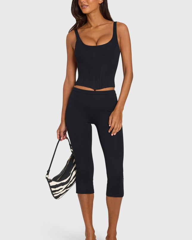 Black Ponte Capri Leggings