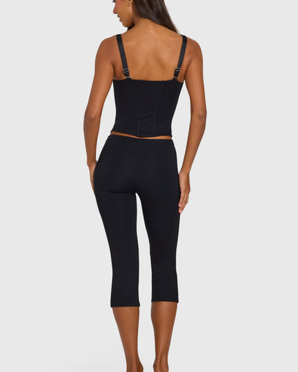 Black Ponte Capri Leggings