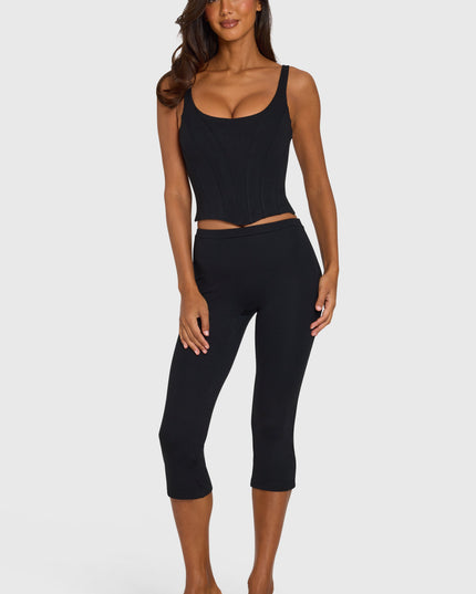 Black Ponte Capri Leggings