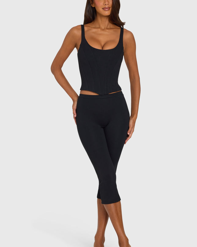 Black Ponte Capri Leggings