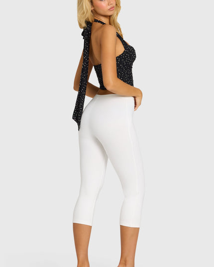 Snow Ponte Capri Leggings