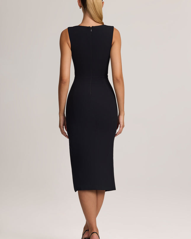 Black Sweetheart-Neck Midaxi Dress