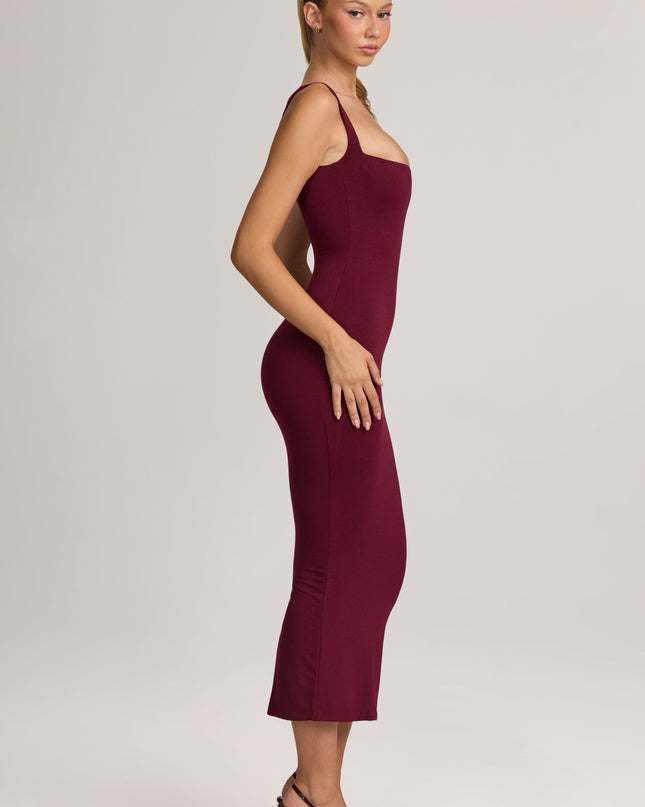 Wine Modal Bodycon Midi Dress