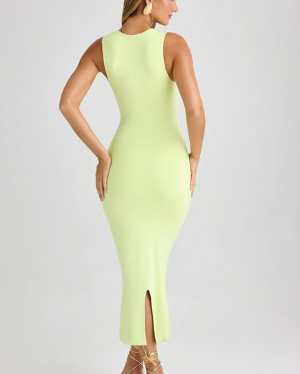 Matcha Green Modal Bodycon Midi Dress