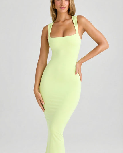 Matcha Green Modal Bodycon Midi Dress