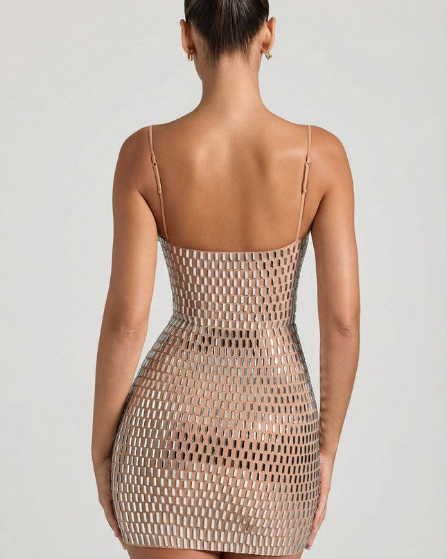 Honey Embellished Cut-Out Mini Dress