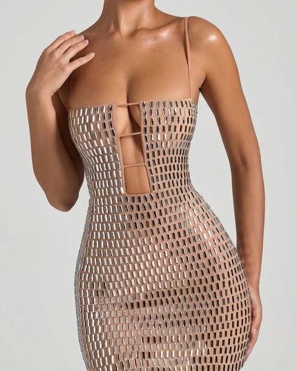 Honey Embellished Cut-Out Mini Dress