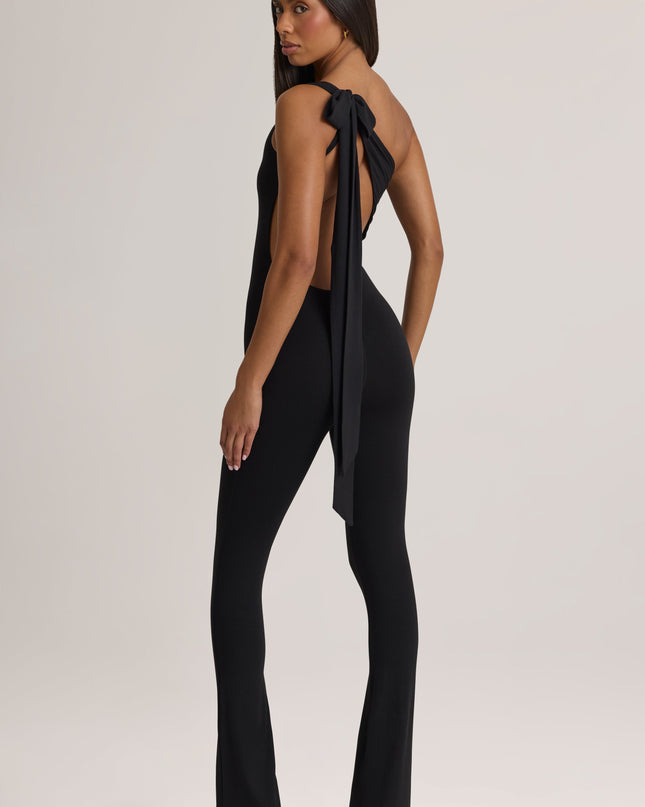 Black Modal One-Shoulder Jumpsuit