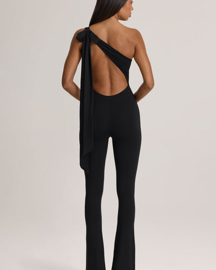 Black Modal One-Shoulder Jumpsuit
