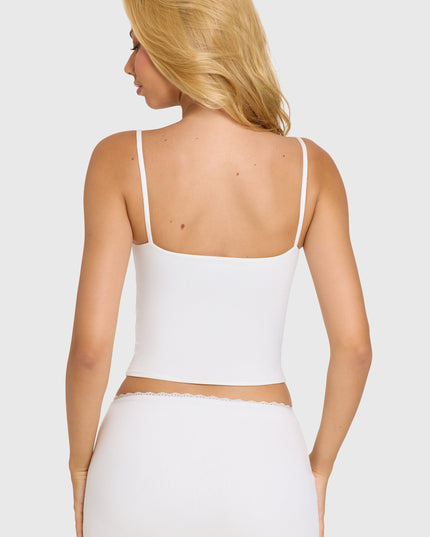 Coconut Modal Lace-Trim Top