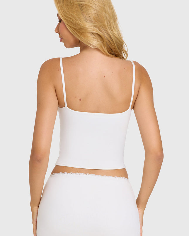 Coconut Modal Lace-Trim Top