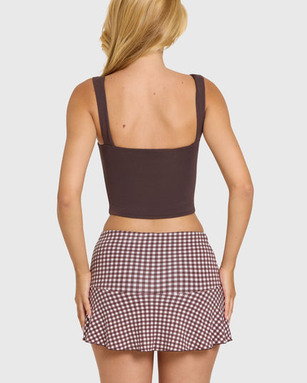 Chocolate Modal Ruched Bust Top
