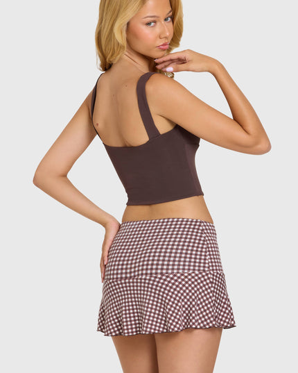 Chocolate Modal Ruched Bust Top