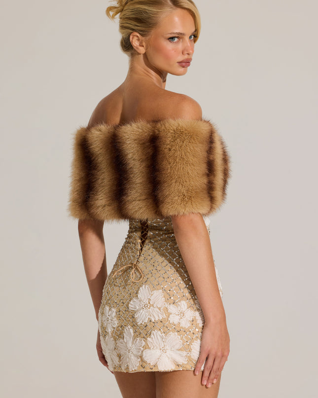 Mink Fur Ribbon-Tie Stole