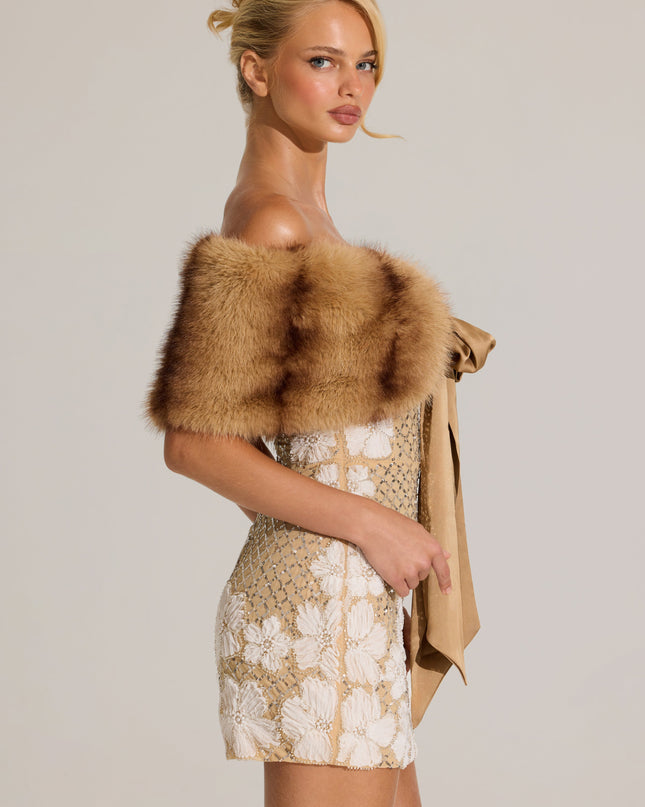 Mink Fur Ribbon-Tie Stole