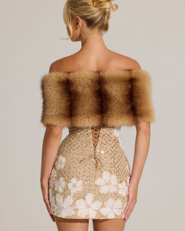 Mink Fur Ribbon-Tie Stole