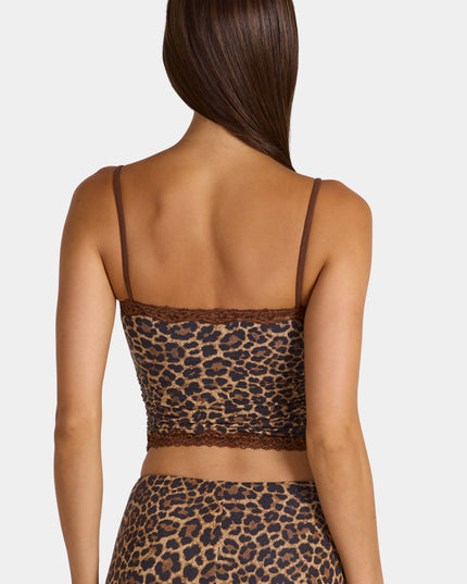 Leopard Modal Lace-Trim Peekaboo Tank Top
