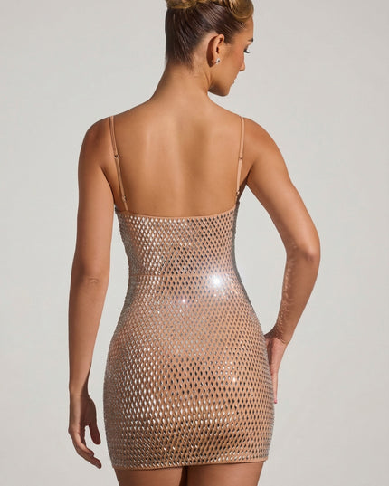 Honey Embellished Cut-Out Mini Dress