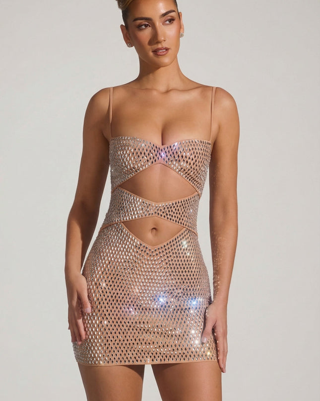 Honey Embellished Cut-Out Mini Dress