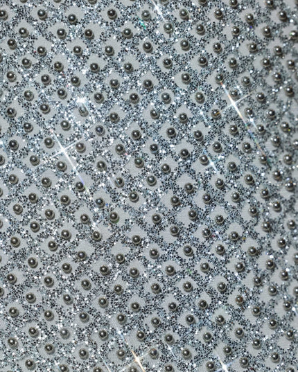 Silver Embellished Bubble Hem Mini Dress