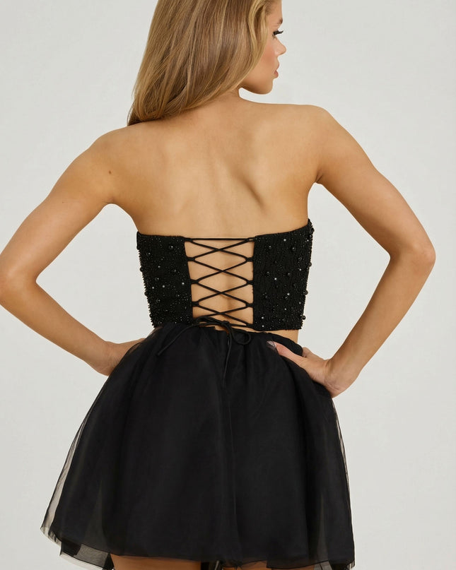 Black High Waist Tulle Mini Skirt