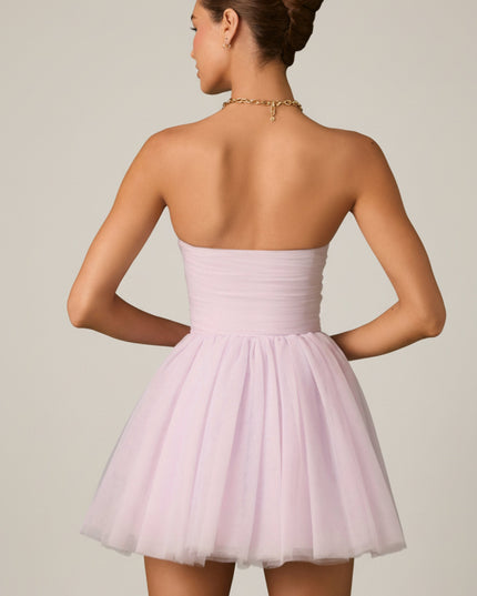 Lilac Tulle Corset Mini Dress