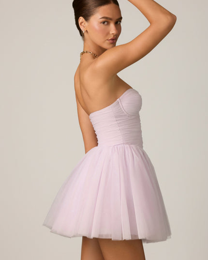 Lilac Tulle Corset Mini Dress