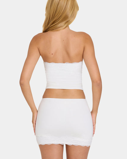 Coconut Modal Lace-Trim Bandeau Top